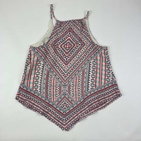 Heart Souls Womens Blouse Tank White Aztec Small - Picture 9 of 10